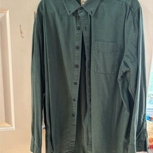 L.L. Bean Forest Green Casual Button-Down Shirt